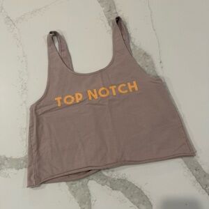 Offline by Aerie Top Notch TieBack Athleisure Cropped TankTop Womens Small Taupe